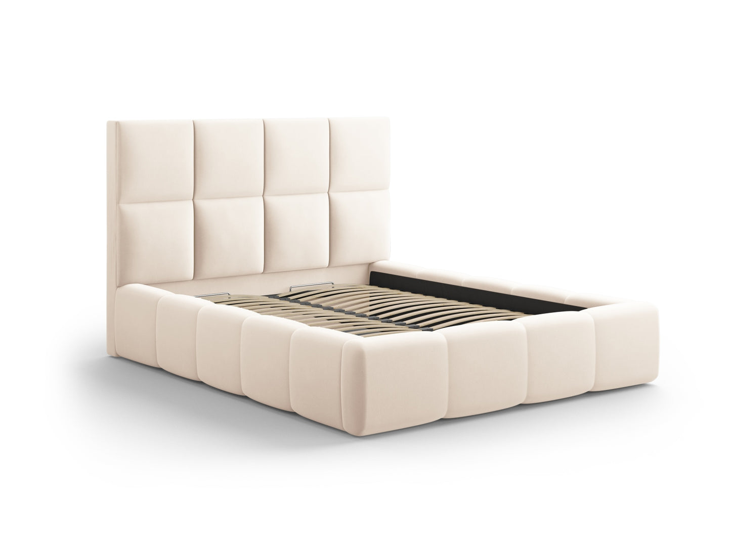 Livigno Storage Bed with Headboard - Bluvel Velvet - Gallery image 3