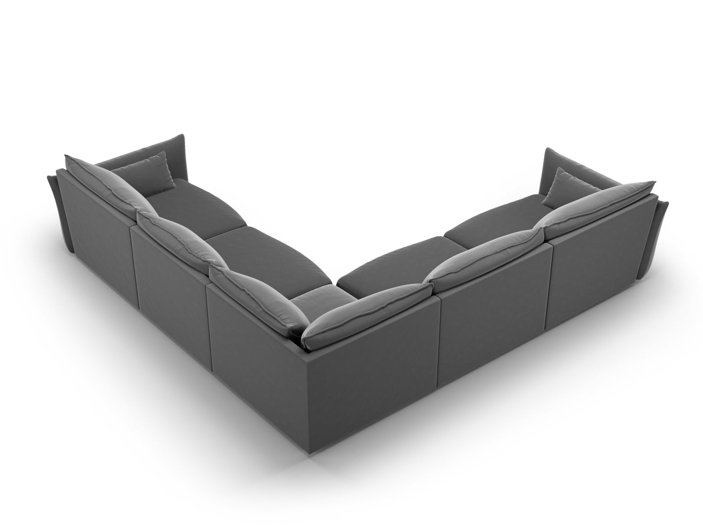 Matera Symmetrical Corner Sofa (7 Seats, 286x286x85) - Salvador Velvet - Gallery image 4