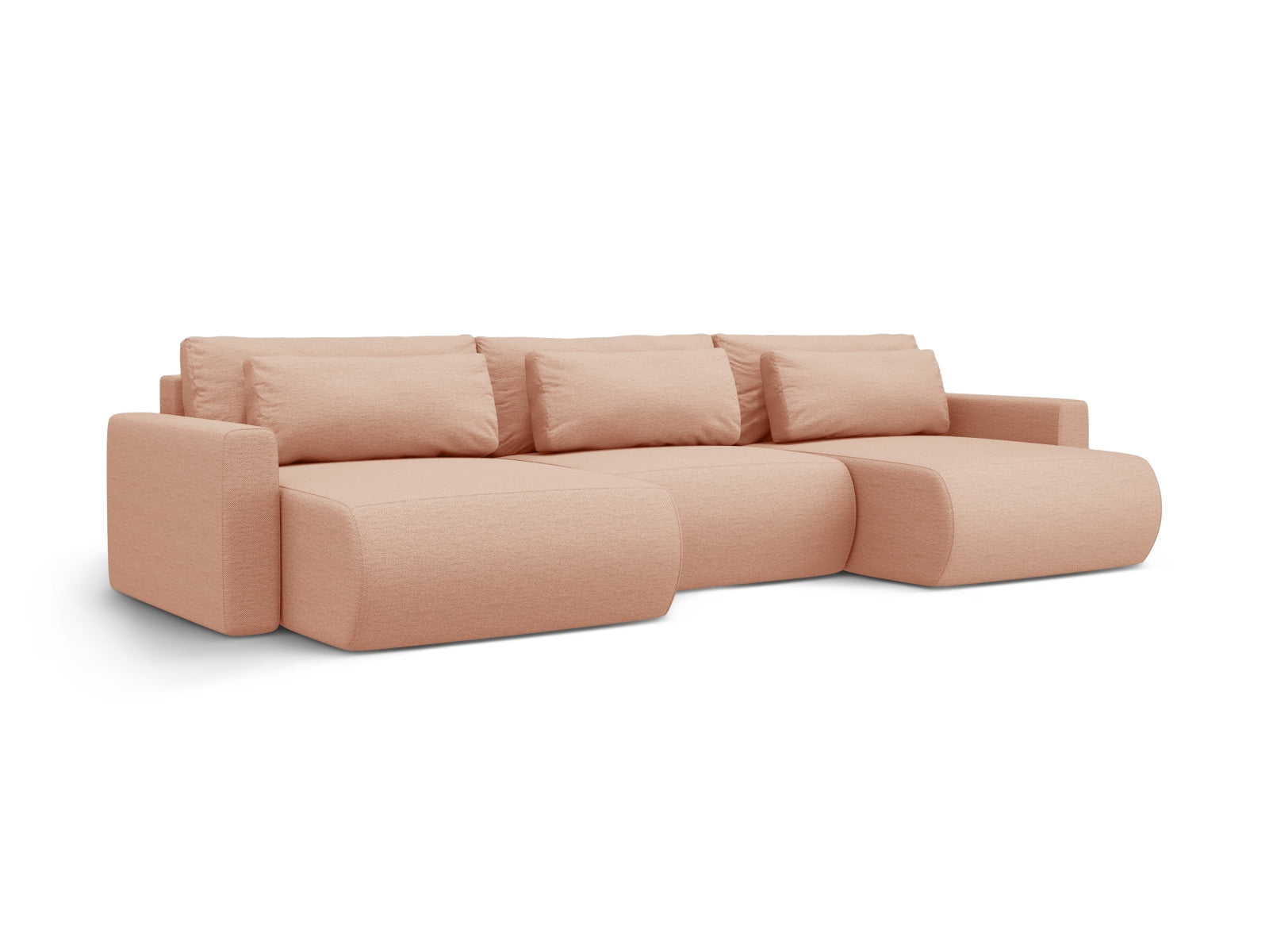 Belfast Panoramic Sofa with Box and Sleeping Function (4 Seats, 340x149x84) - Structured Fabric - Gallery image 7