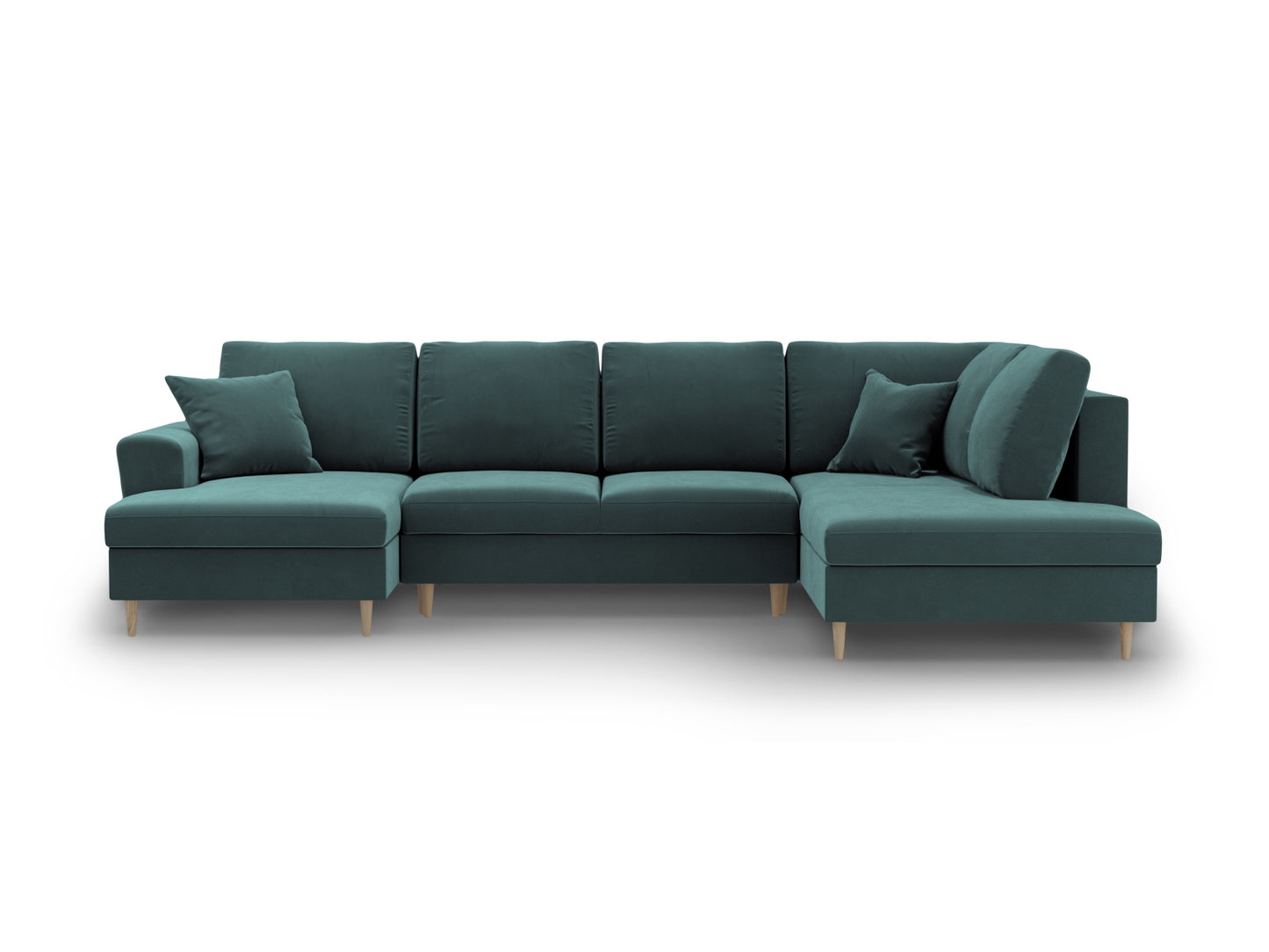 Kyoto Panoramic Corner Sofa With Bed Function And Box (7 Seats, 313x194x88) - Left/Right - Riviera Velvet
