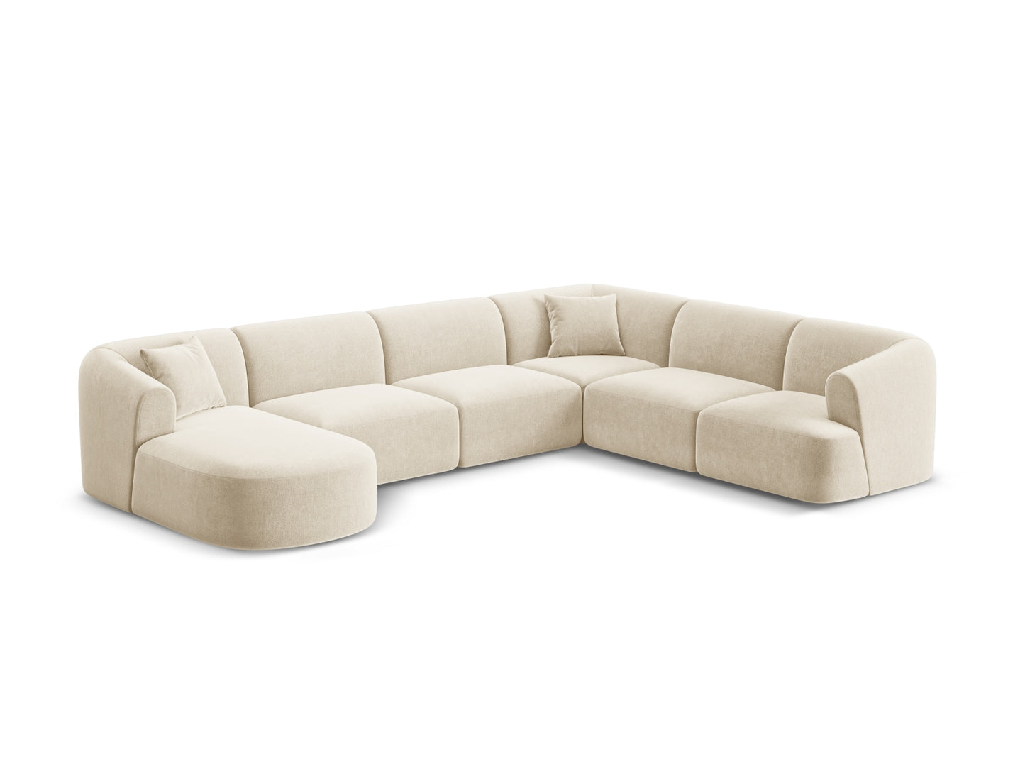 Campi Modular Panoramic Corner Sofa (7 Seats, 330x255x70) - Velvet - Gallery image 1