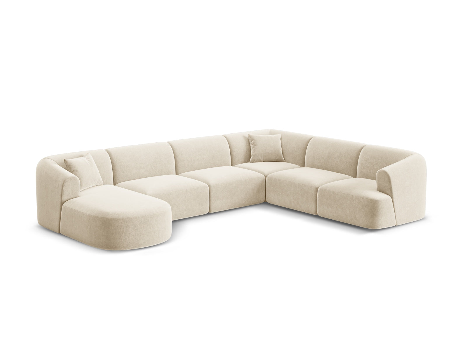 Campi Modular Panoramic Corner Sofa (7 Seats, 330x255x70) - Velvet - Gallery image 1