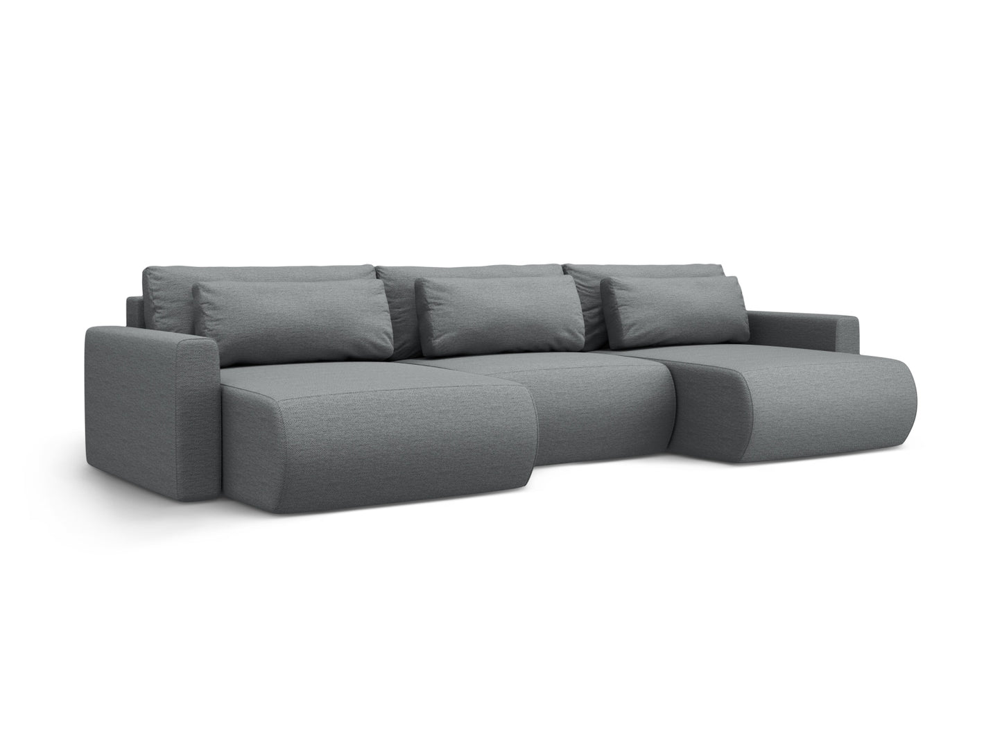 Belfast Panoramic Sofa with Box and Sleeping Function (4 Seats, 340x149x84) - Structured Fabric - Gallery image 4