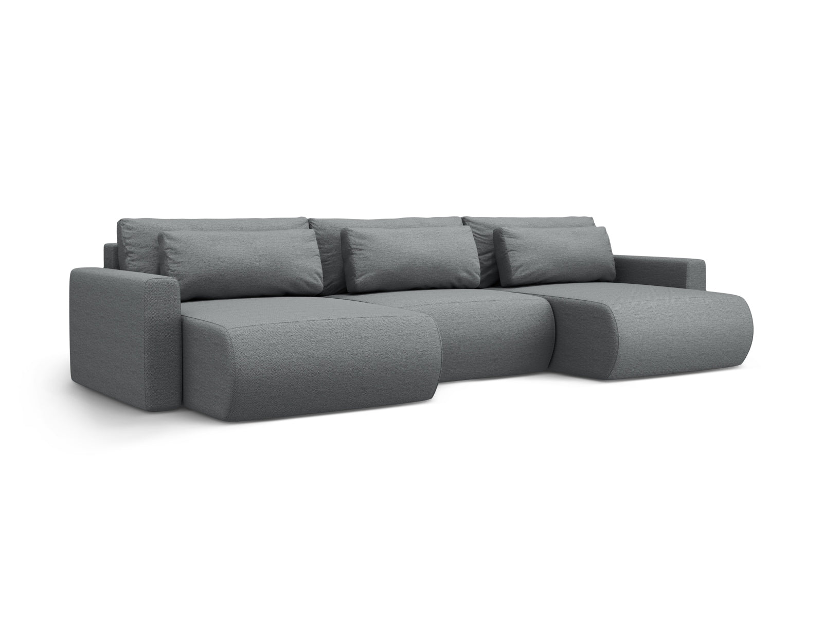 Belfast Panoramic Sofa with Box and Sleeping Function (4 Seats, 340x149x84) - Structured Fabric - Gallery image 4