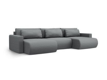 Belfast Panoramic Sofa with Box and Sleeping Function (4 Seats, 340x149x84) - Structured Fabric - Gallery image 4