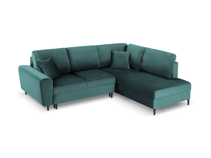 Kyoto Corner Sofa With Bed Function And Box (5 Seats, 243x194x88) - Left/Right - Riviera Velvet