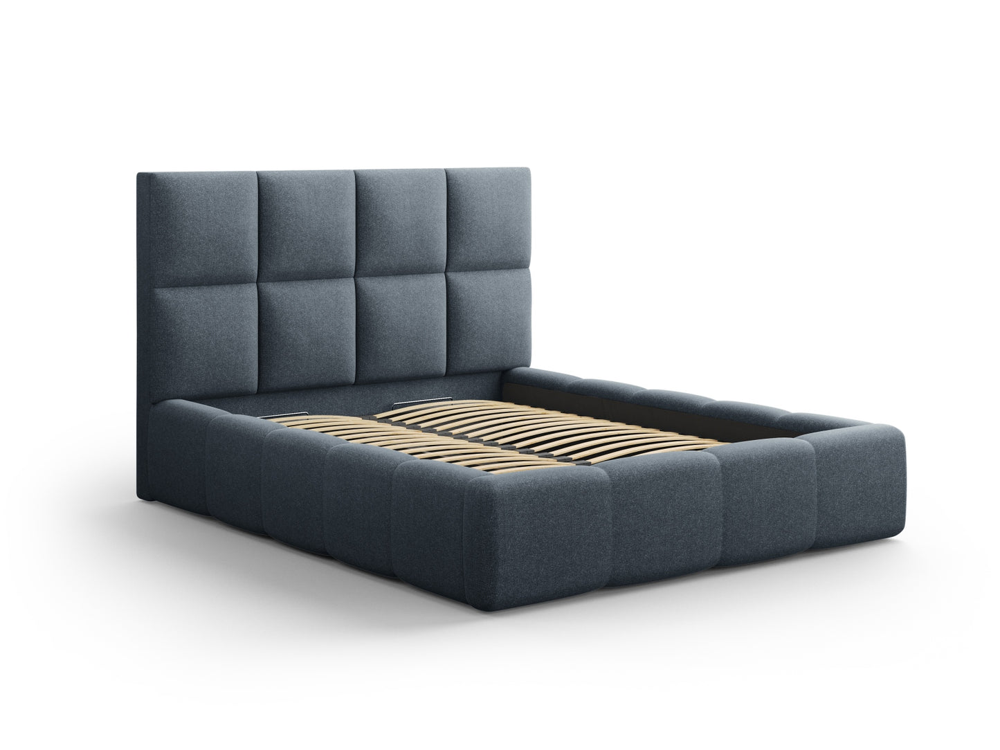 Livigno Storage Bed with Headboard - Solid Structured Fabric - Gallery image 2