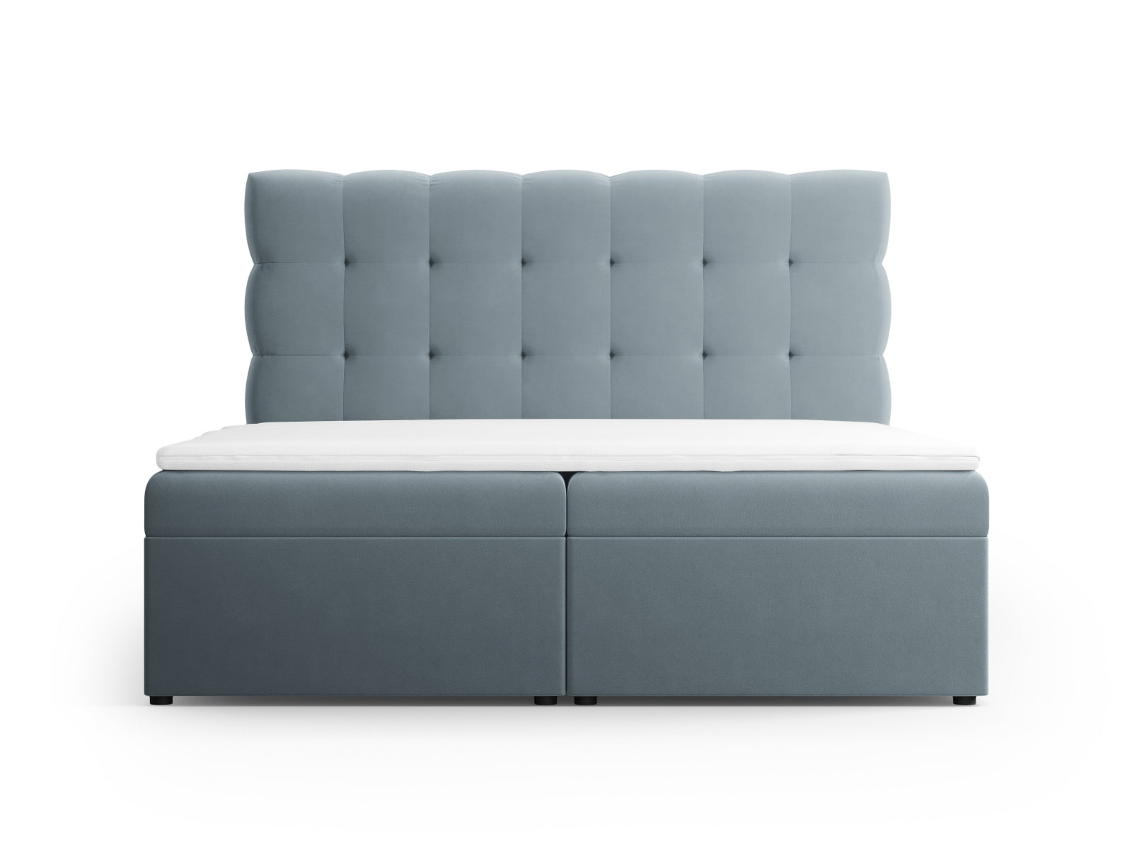 Bali Boxspring Bed Set (140x210x125) - Velvet - Velvet - Gallery image 1