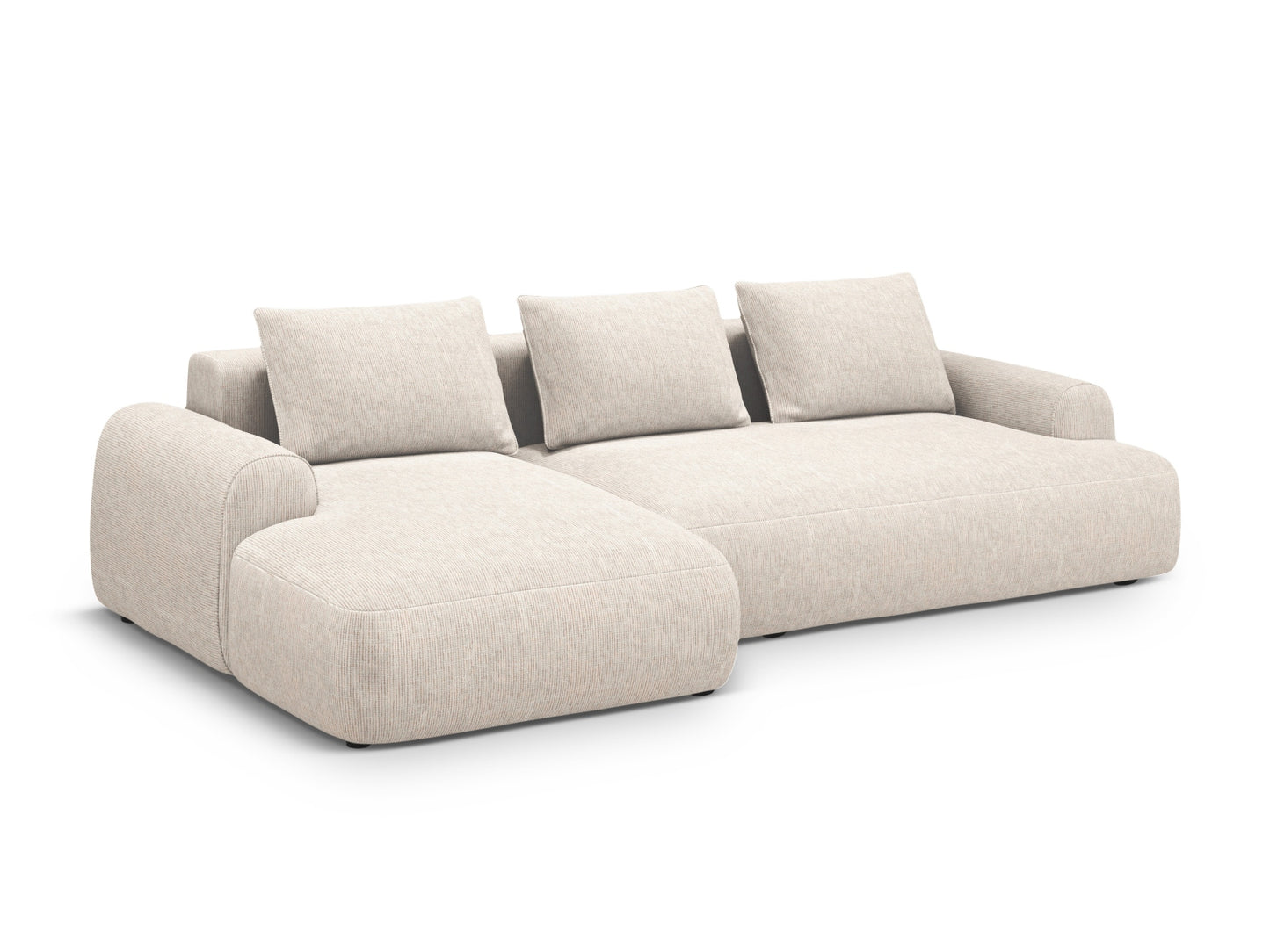 Calma Corner Sofa With Bed Function And Box (3 Seats, 275x142x84) - Structured Fabric - Gallery image 3