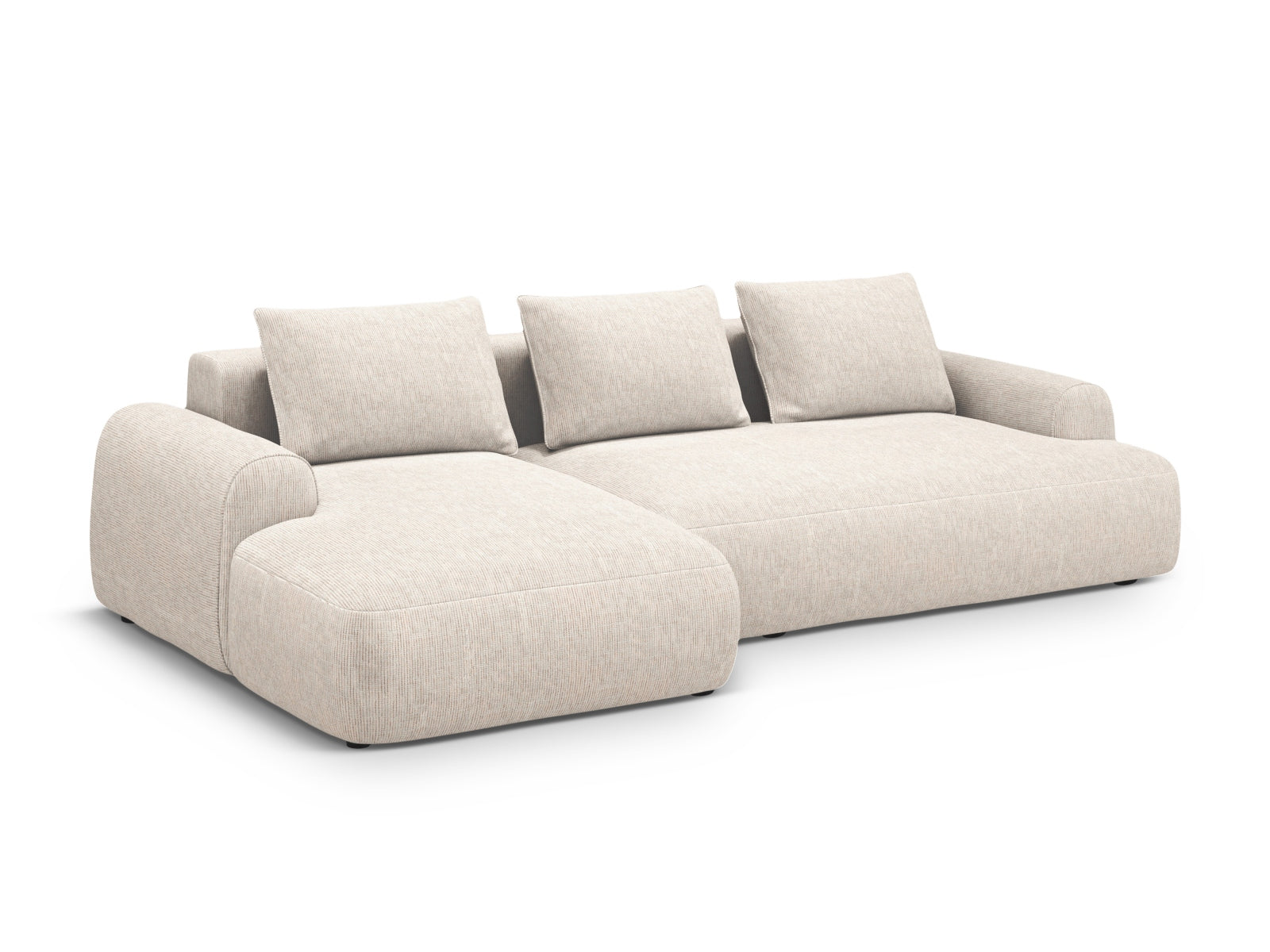 Calma Corner Sofa With Bed Function And Box (3 Seats, 275x142x84) - Structured Fabric - Gallery image 3