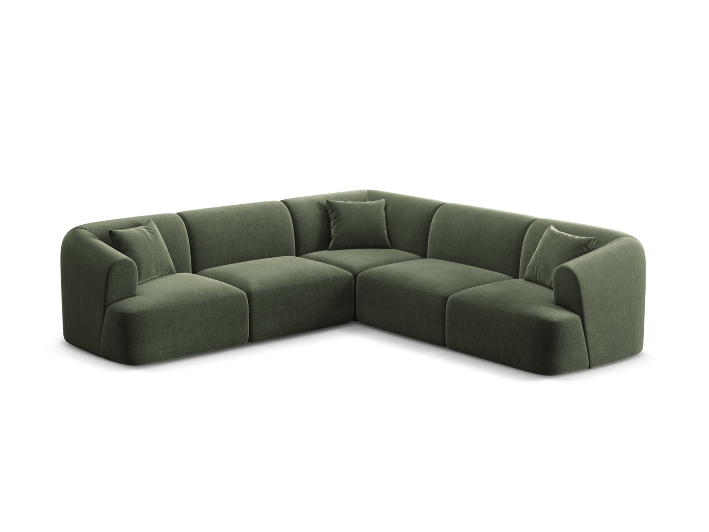 Campi Modular Symmetrical Corner Sofa (6 Seats, 255x255x70) - Velvet - Gallery image 4