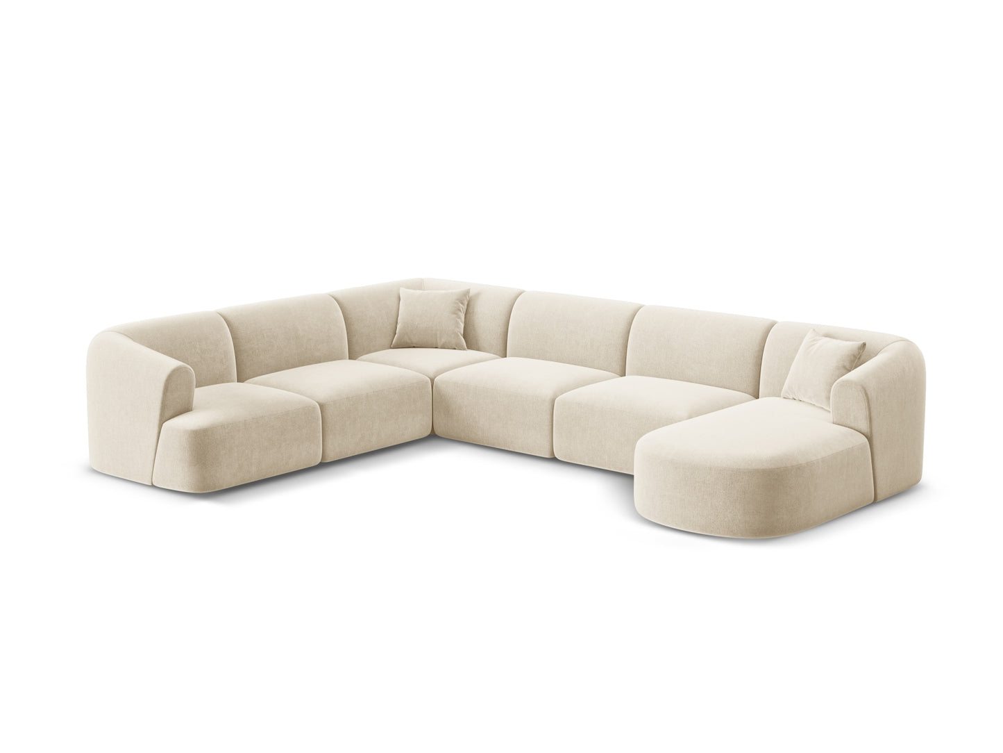 Campi Modular Panoramic Corner Sofa (7 Seats, 330x255x70) - Velvet - Gallery image 2