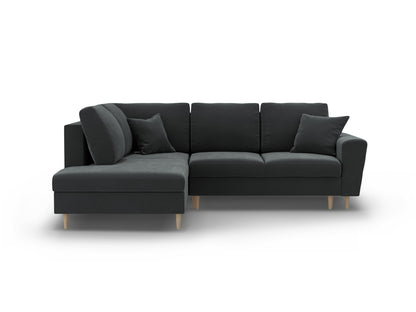 Kyoto Corner Sofa With Bed Function And Box (5 Seats, 243x194x88) - Left/Right - Riviera Velvet