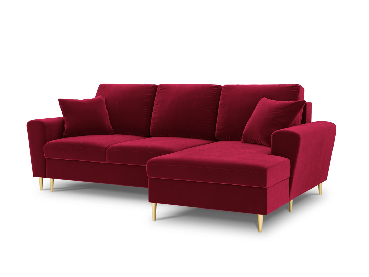 Kyoto Corner Sofa With Bed Function And Box (4 Seats, 241x145x88) - Left/Right - Riviera Velvet