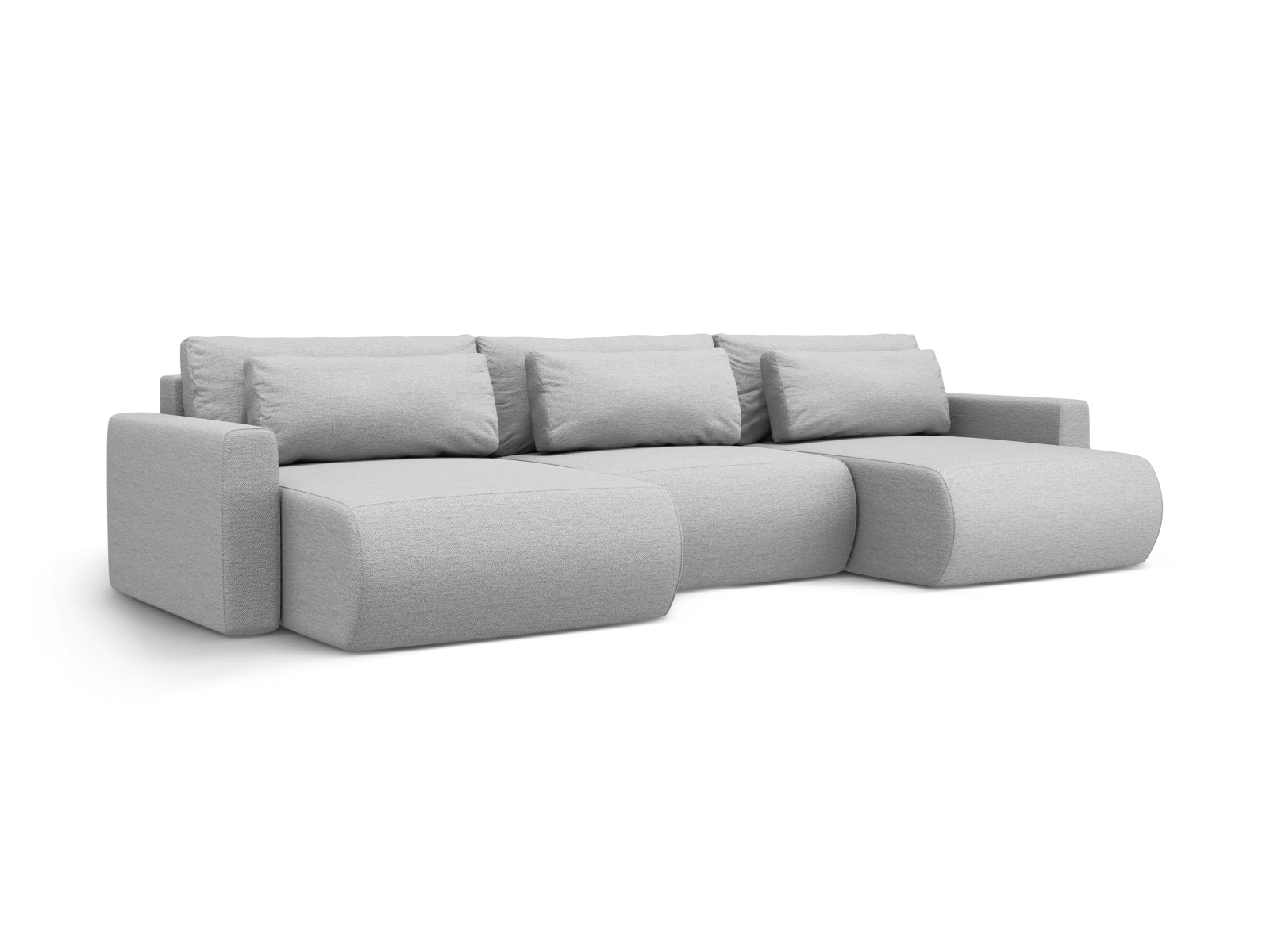 Belfast Panoramic Sofa with Box and Sleeping Function (4 Seats, 340x149x84) - Structured Fabric - Gallery image 5
