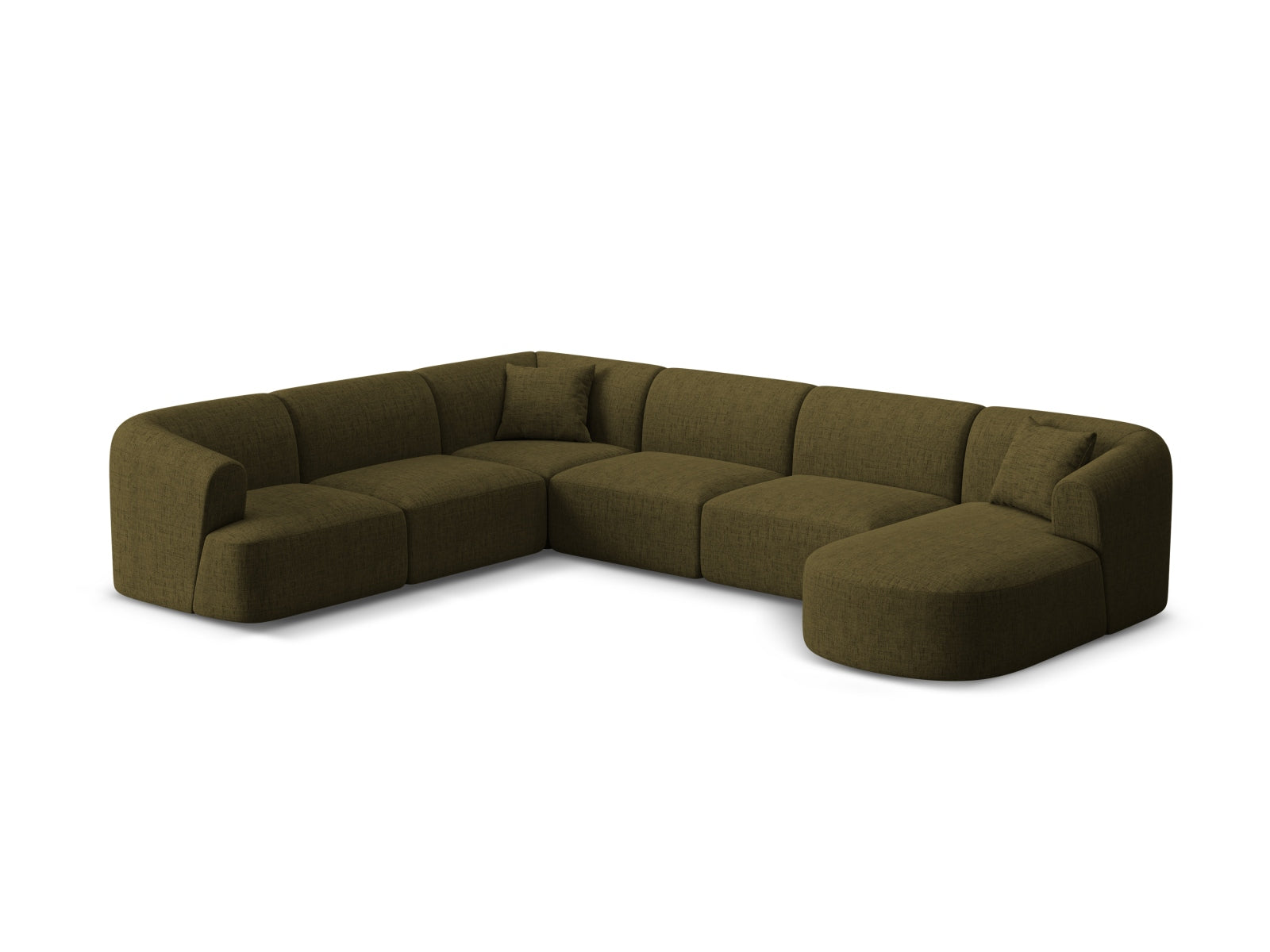 Campi Modular Panoramic Corner Sofa (7 Seats, 330x255x70) - Structured Fabric - Gallery image 6