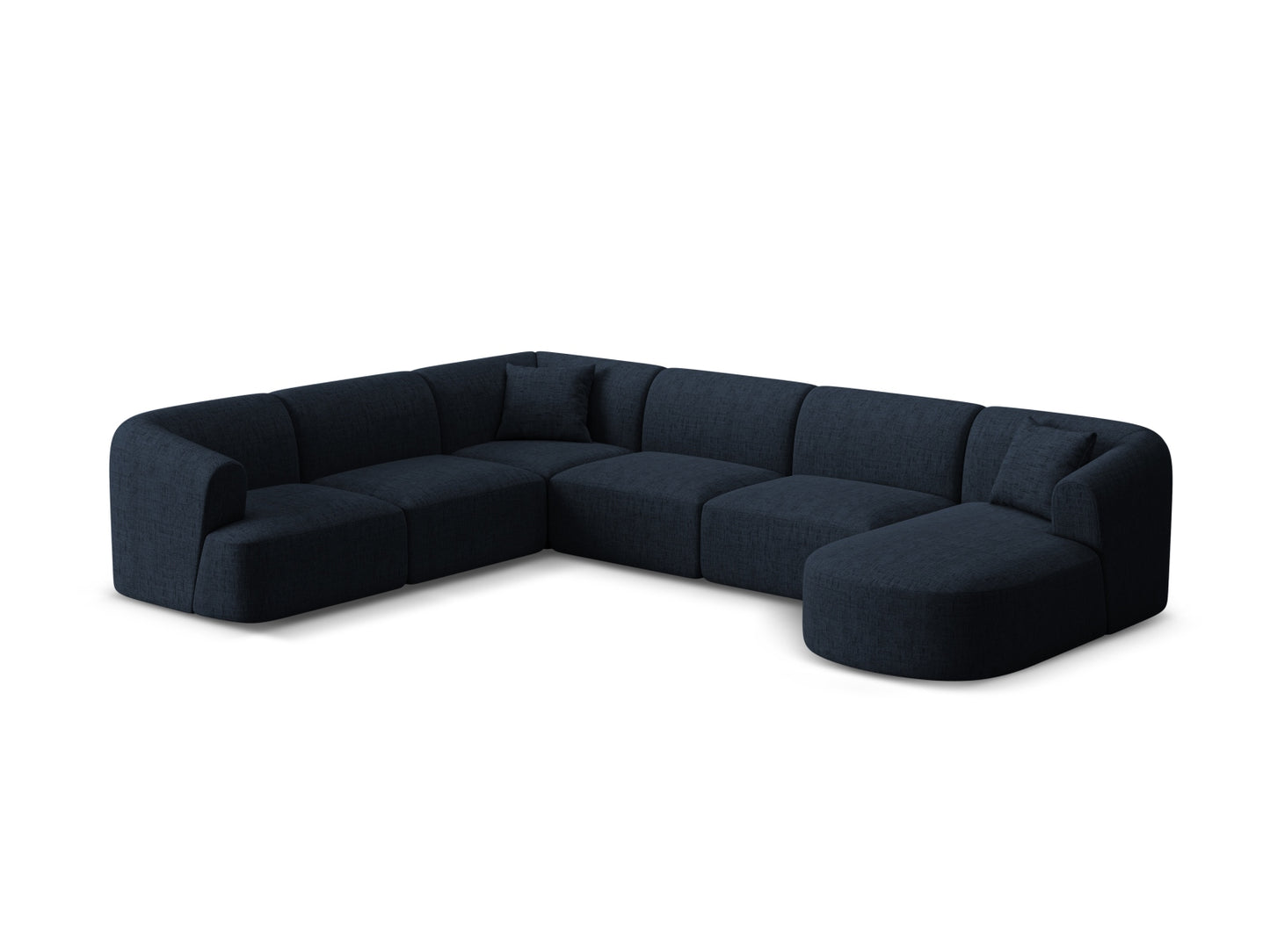 Campi Modular Panoramic Corner Sofa (7 Seats, 330x255x70) - Structured Fabric - Gallery image 7