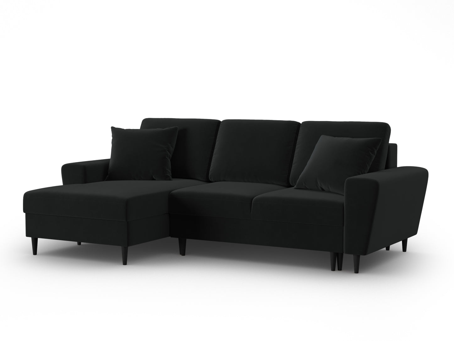 Kyoto Corner Sofa With Bed Function And Box (4 Seats, 241x145x88) - Left/Right - Riviera Velvet - Gallery image 1
