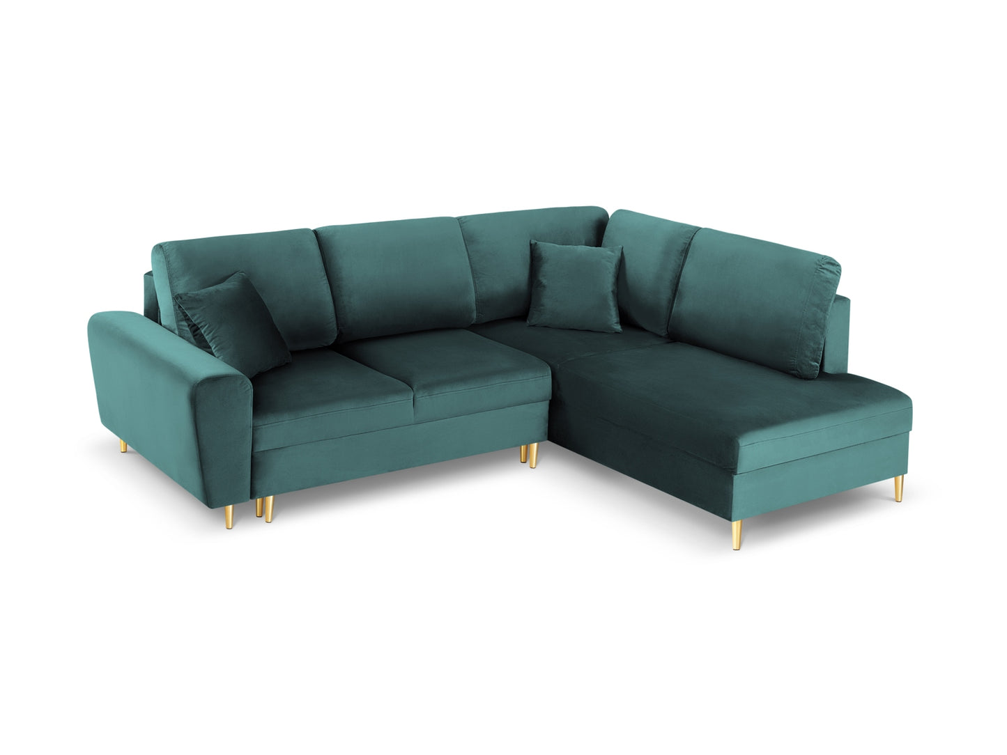 Kyoto Corner Sofa With Bed Function And Box (5 Seats, 243x194x88) - Left/Right - Riviera Velvet