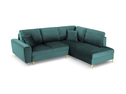 Kyoto Corner Sofa With Bed Function And Box (5 Seats, 243x194x88) - Left/Right - Riviera Velvet