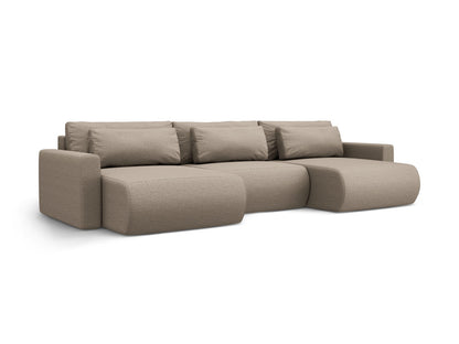 Belfast Panoramic Sofa with Box and Sleeping Function (4 Seats, 340x149x84) - Structured Fabric - Gallery image 3