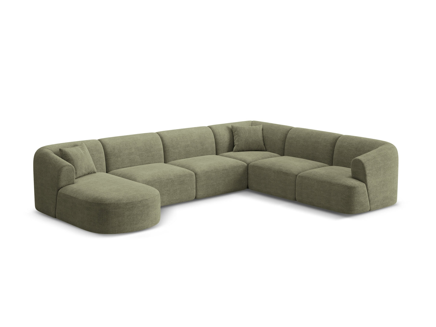 Campi Modular Panoramic Corner Sofa (7 Seats, 330x255x70) - Corduroy - Gallery image 7