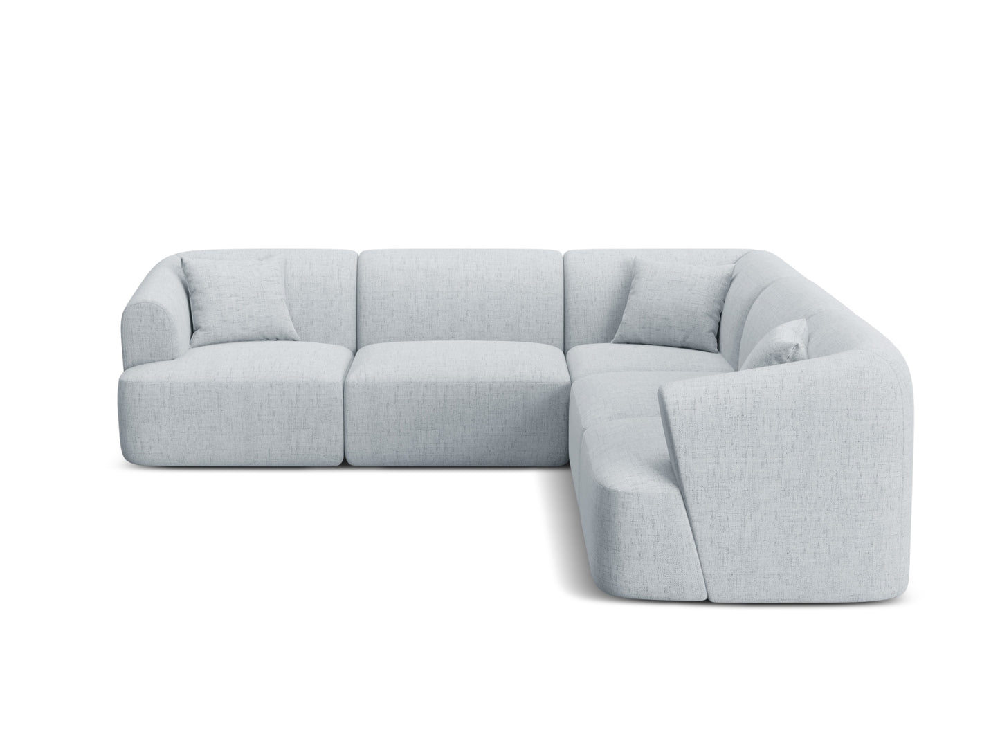 Campi Modular Symmetrical Corner Sofa (6 Seats, 255x255x70) - Structured Fabric - Gallery image 5