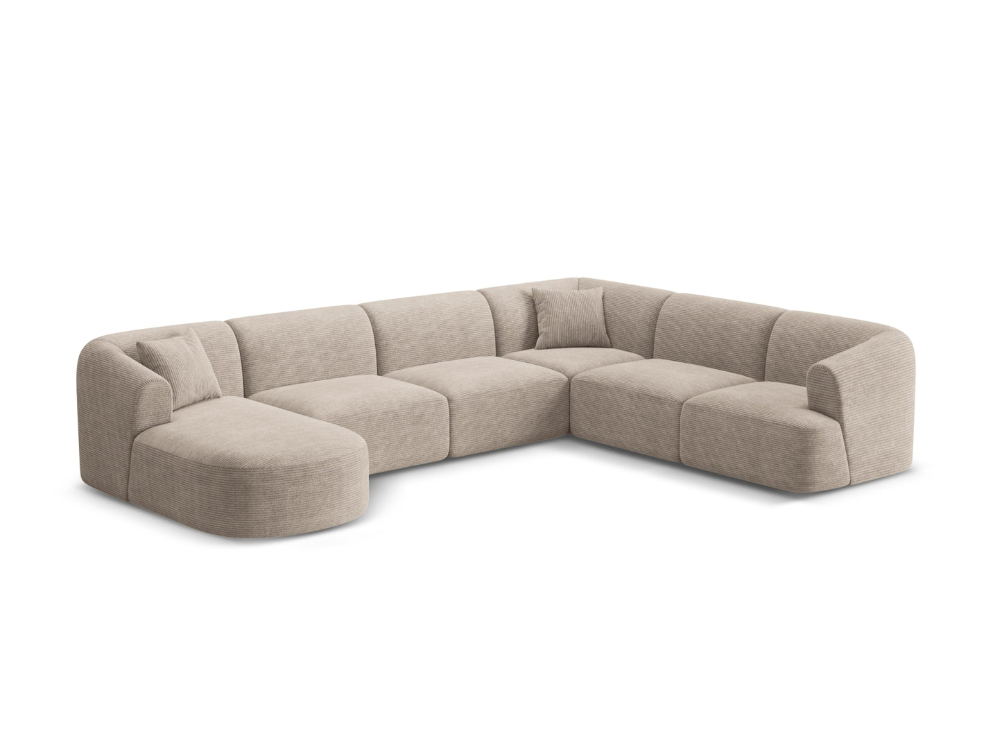Campi Modular Panoramic Corner Sofa (7 Seats, 330x255x70) - Corduroy - Gallery image 1