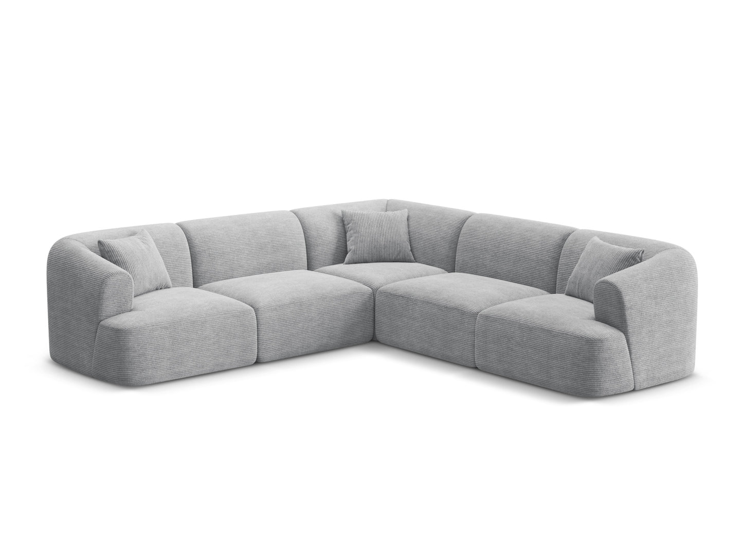 Campi Modular Symmetrical Corner Sofa (6 Seats, 255x255x70) - Corduroy - Gallery image 5