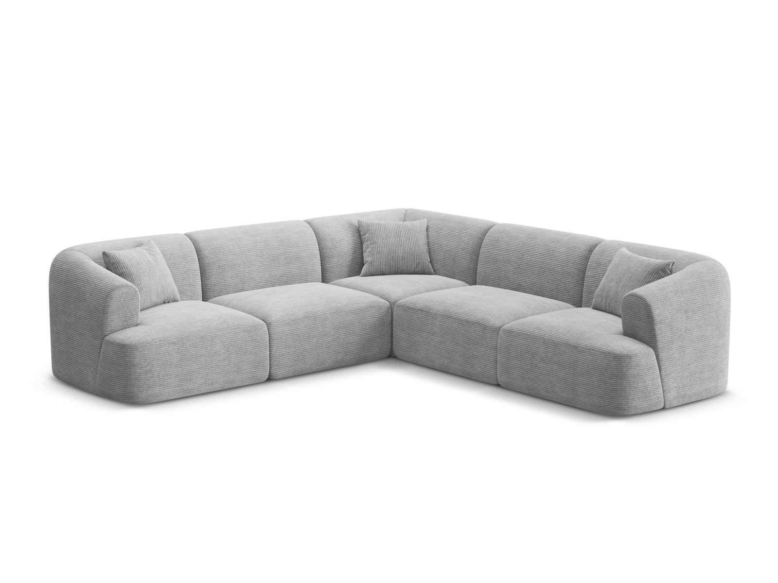 Campi Modular Symmetrical Corner Sofa (6 Seats, 255x255x70) - Corduroy - Gallery image 5
