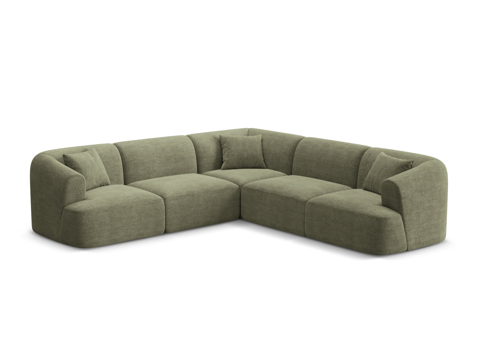 Campi Modular Symmetrical Corner Sofa (6 Seats, 255x255x70) - Corduroy - Gallery image 4