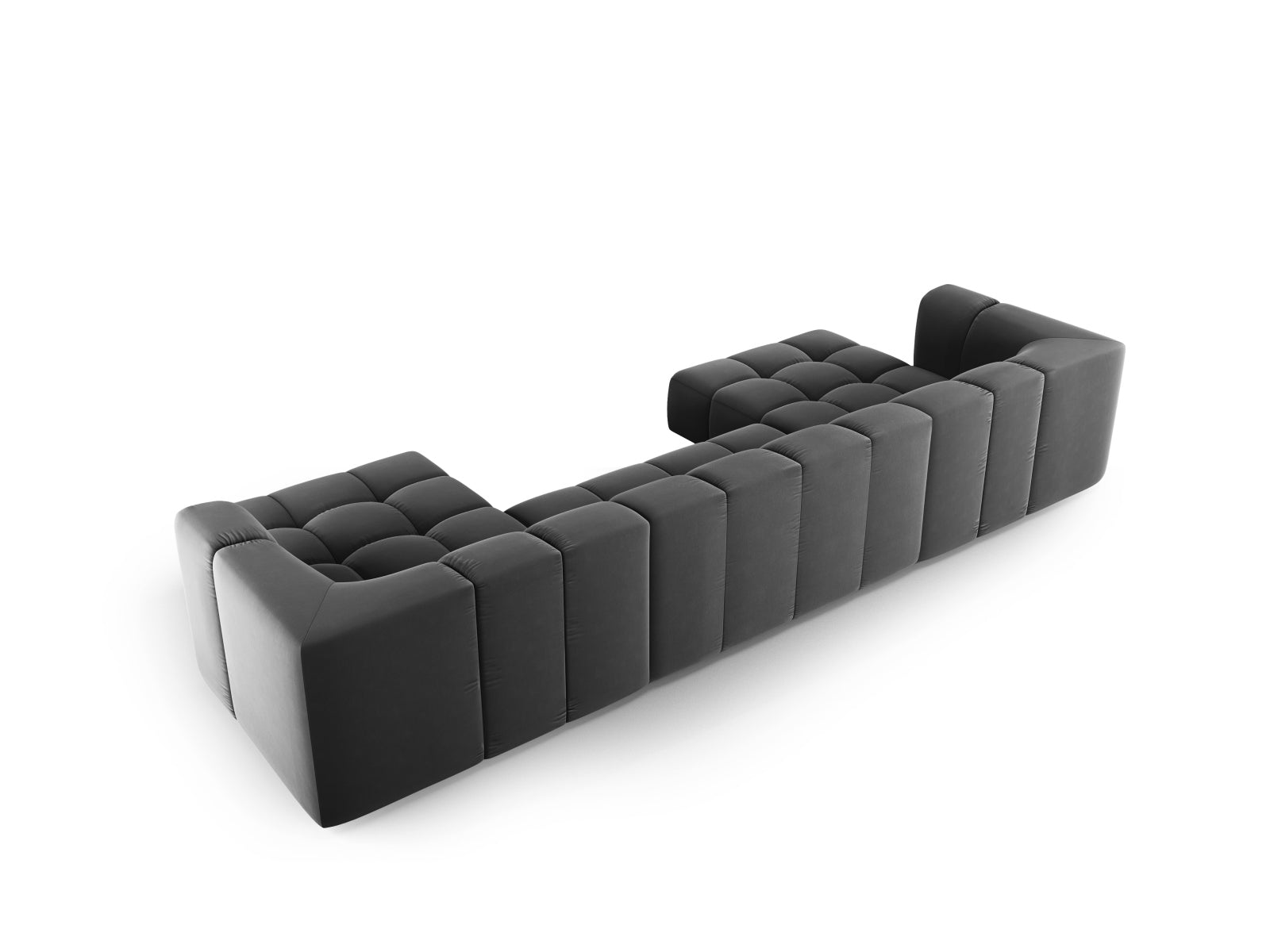Moritz Modular Sofa (5 Seats, 346x160x70) - Bluvel Velvet - Gallery image 4