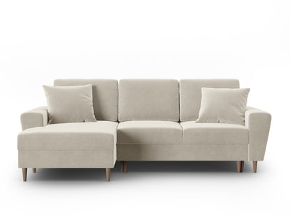 Kyoto Corner Sofa With Bed Function And Box (4 Seats, 241x145x88) - Left/Right - Riviera Velvet
