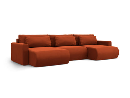 Belfast Panoramic Sofa with Box and Sleeping Function (4 Seats, 340x149x84) - Velvet - Gallery image 3