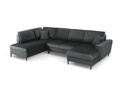 Kyoto Panoramic Corner Sofa With Bed Function And Box (7 Seats, 313x194x88) - Left/Right - Riviera Velvet