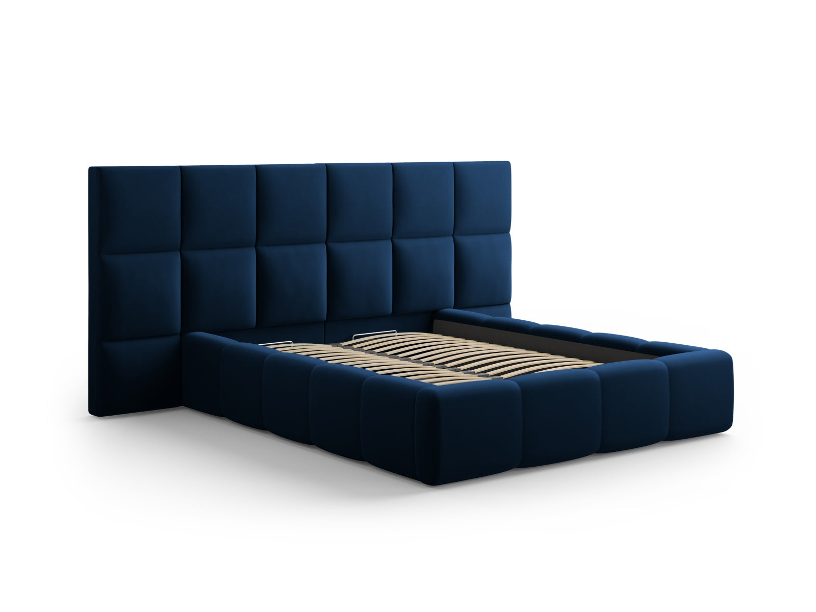 Livigno Storage Bed with Double Headboard - Bluvel Velvet - Gallery image 7