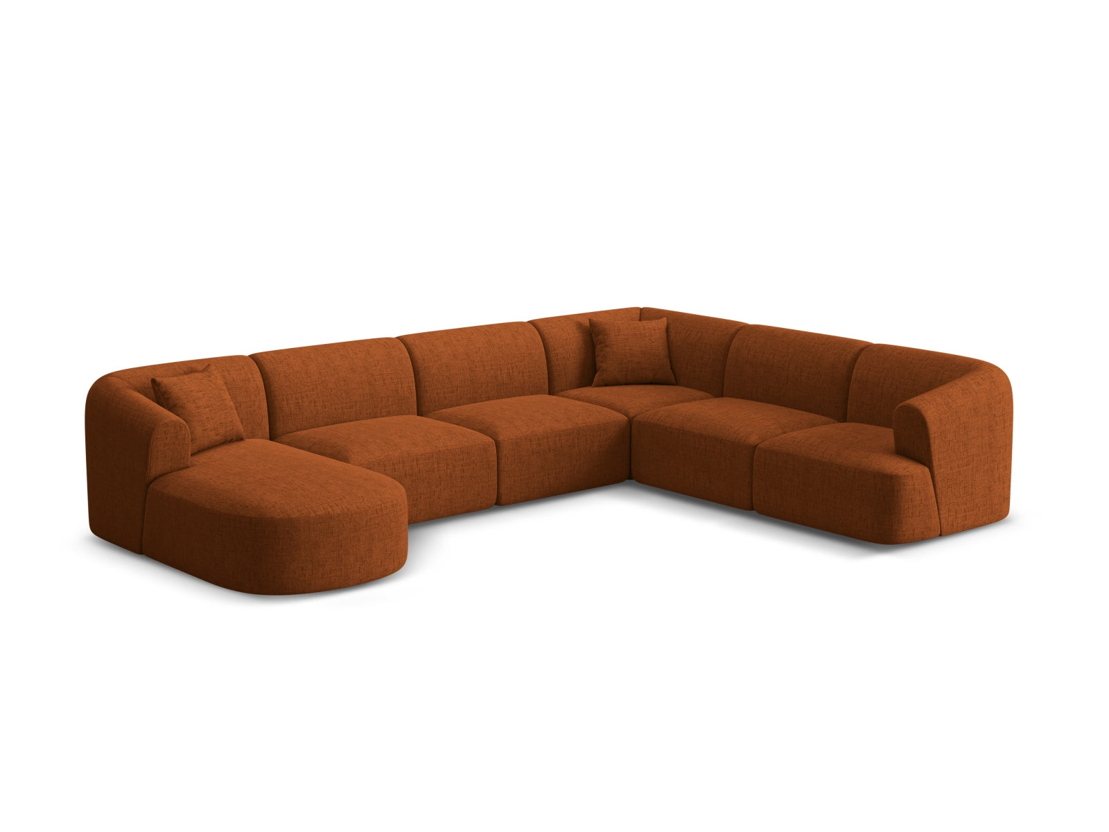 Campi Modular Panoramic Corner Sofa (7 Seats, 330x255x70) - Structured Fabric - Gallery image 3
