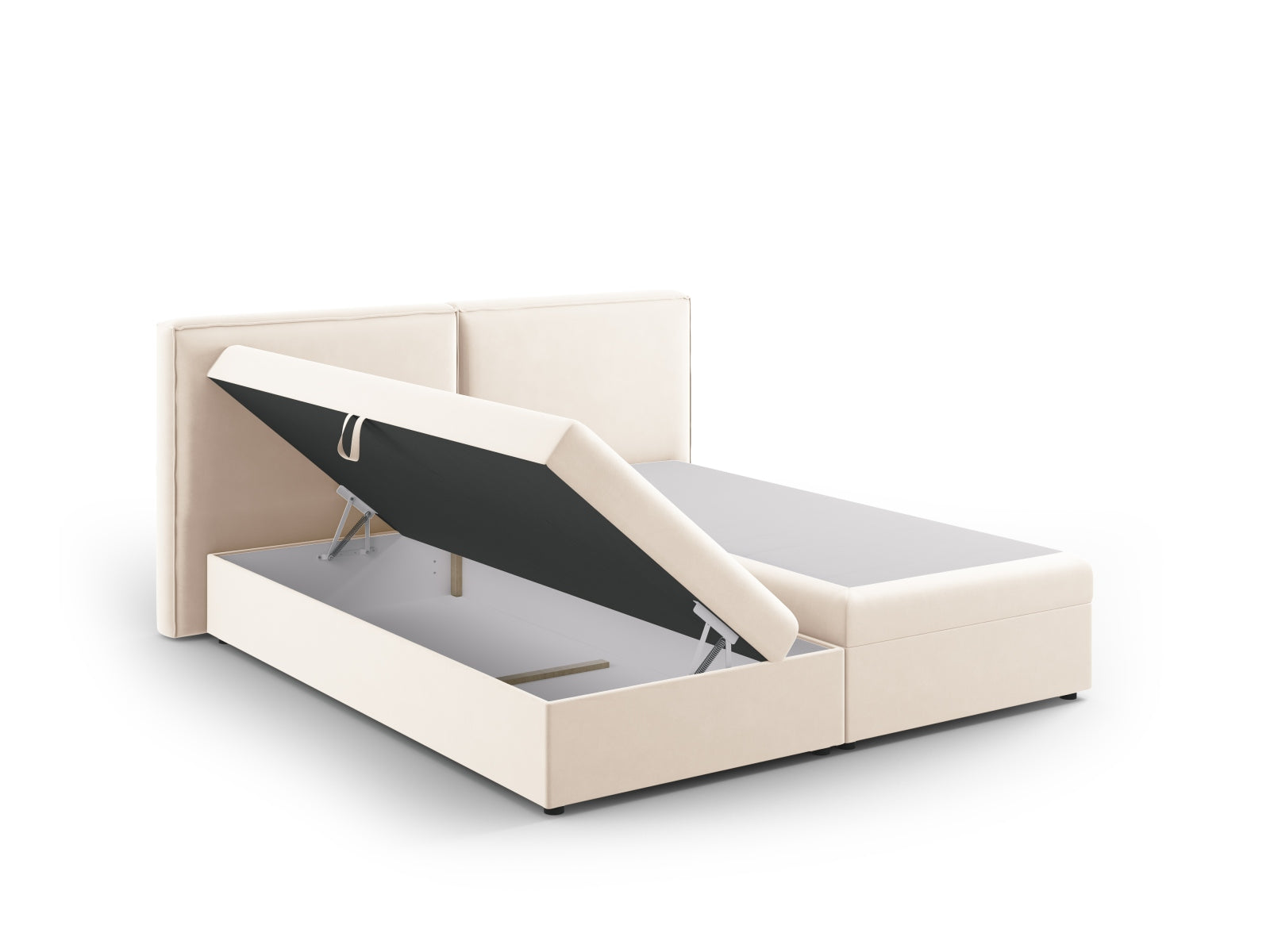 Arendal Boxspring Bed Valvet - Light Beige - 140x200