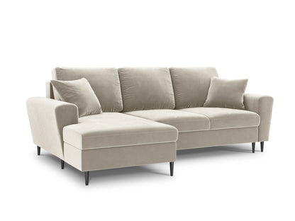 Kyoto Corner Sofa With Bed Function And Box (4 Seats, 241x145x88) - Left/Right - Riviera Velvet
