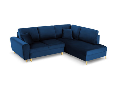 Kyoto Corner Sofa With Bed Function And Box (5 Seats, 243x194x88) - Left/Right - Riviera Velvet