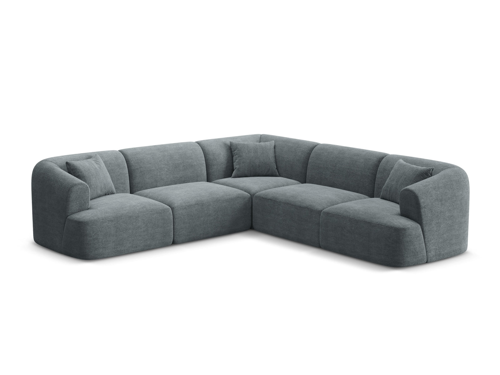 Campi Modular Symmetrical Corner Sofa (6 Seats, 255x255x70) - Corduroy - Gallery image 6