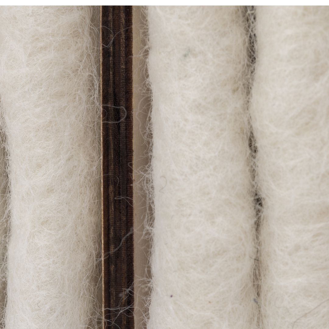 Cordless Wool & Wood Table Lamp — Cylinder (Small)